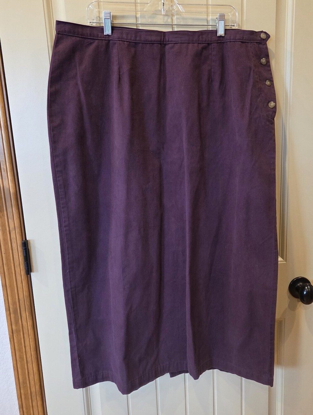 C.J. Banks 20W Purple Maxi Skirt Side Buttons Cottagecore Grandmacore Modest